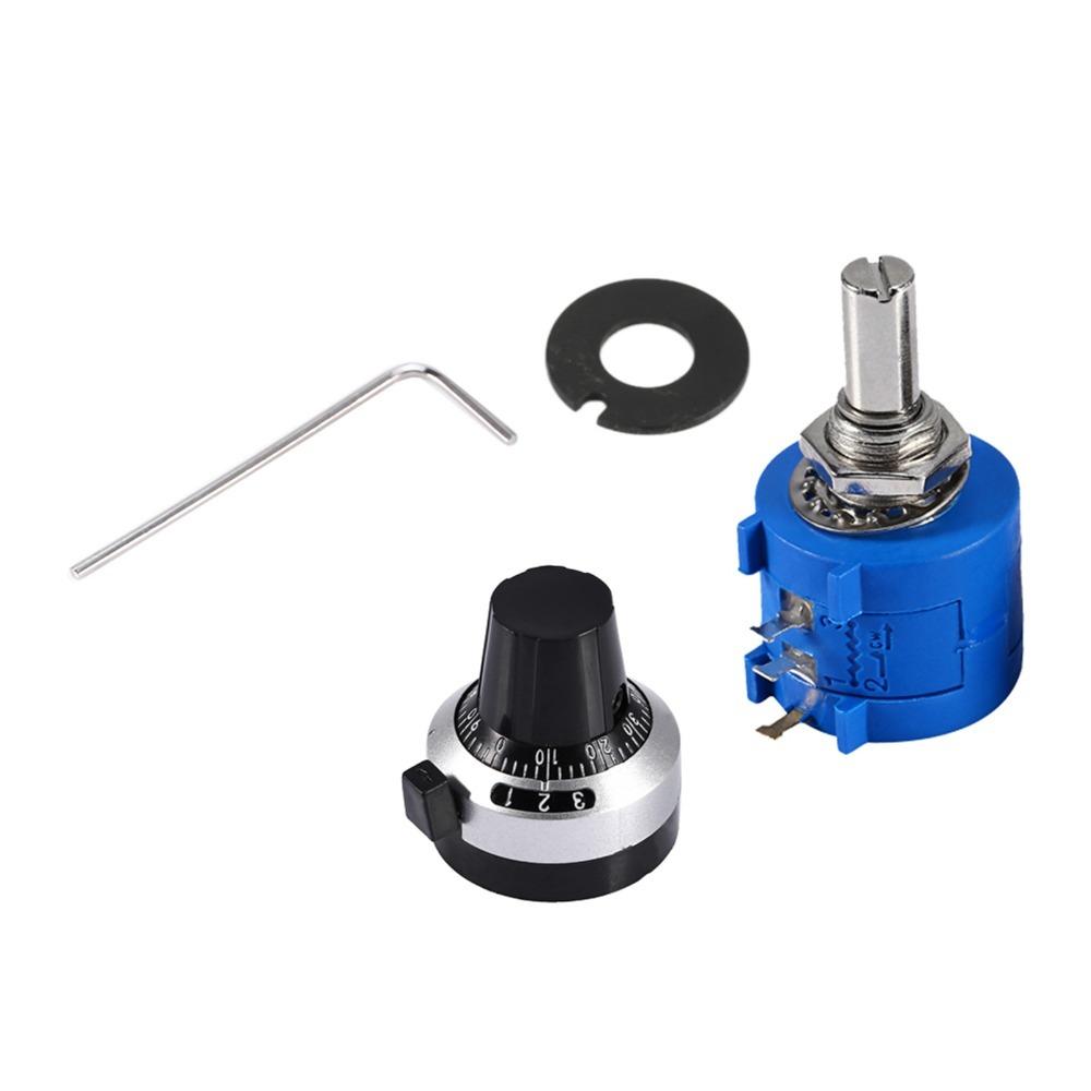10 Turns Wirewound Potentiometer 10K Ohm Multi-Turn Potentiometer  Electronic Circuits