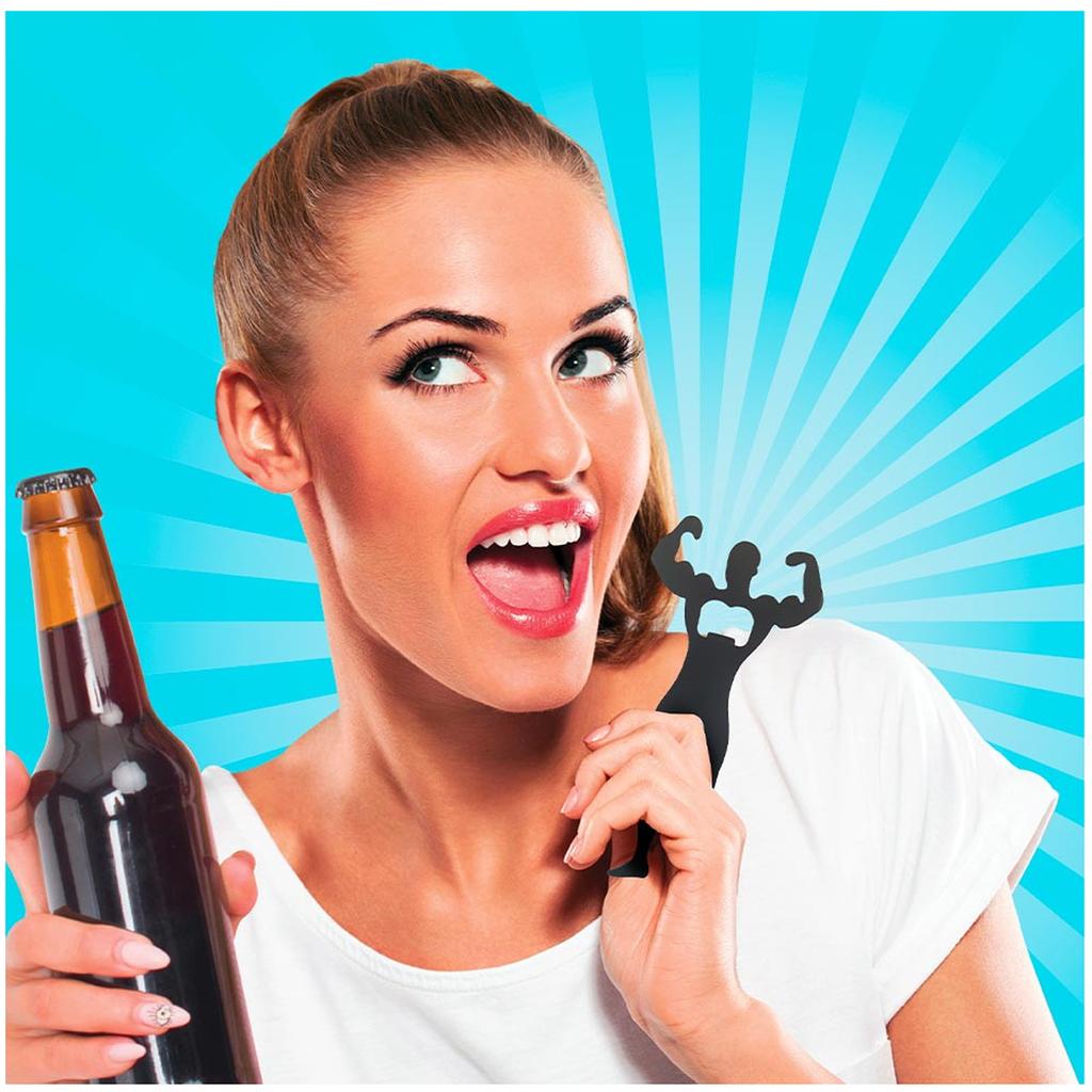 Les Trésors De Lily [A3408] - Humorous Metal Bottle Opener 'Ideal Man' Black - 16 Cm