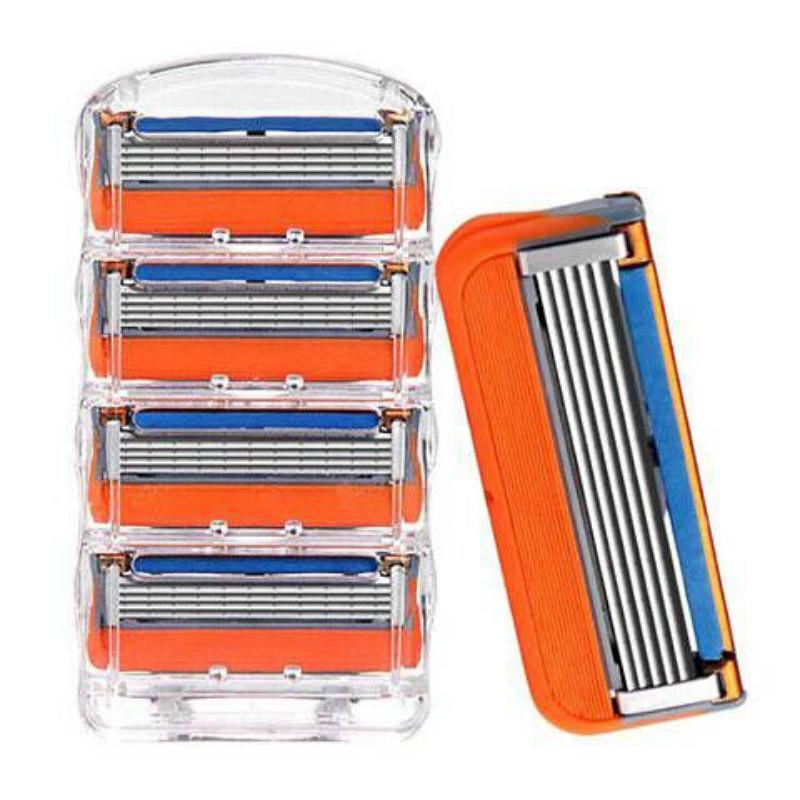 4Pcs/lot Razor Blades 5 Layer Blades Shaving for Gilettee Fusion Power Shaver Blades For Gillette