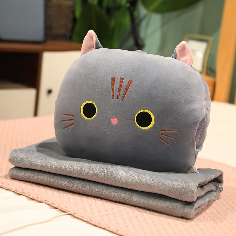 30X30Cm Down Cotton Plush Cat Pillow Stuffed Ultra Soft Cartoon Animal Round Hands Burner Back Support Plushie Gift