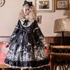 Gothic Lolita Dark Color Winter Daily Lolita Langarm Damenkleid