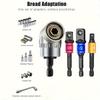 4pcs Impact Grade Tool Set with Socket Adapter&Extension-Durable Metal Construction,Includes 1/4",3/8",1/2"Hex Shank Drill Bits