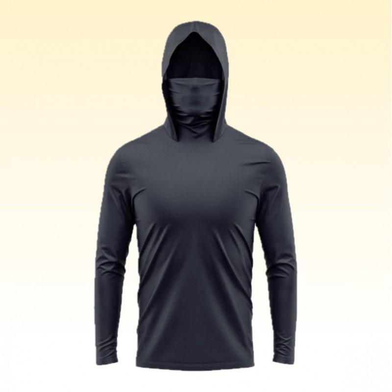 Mens UPF100 Sun Protection Hooded Fishing Jacket Lightweight Quick-Dry Outdoor