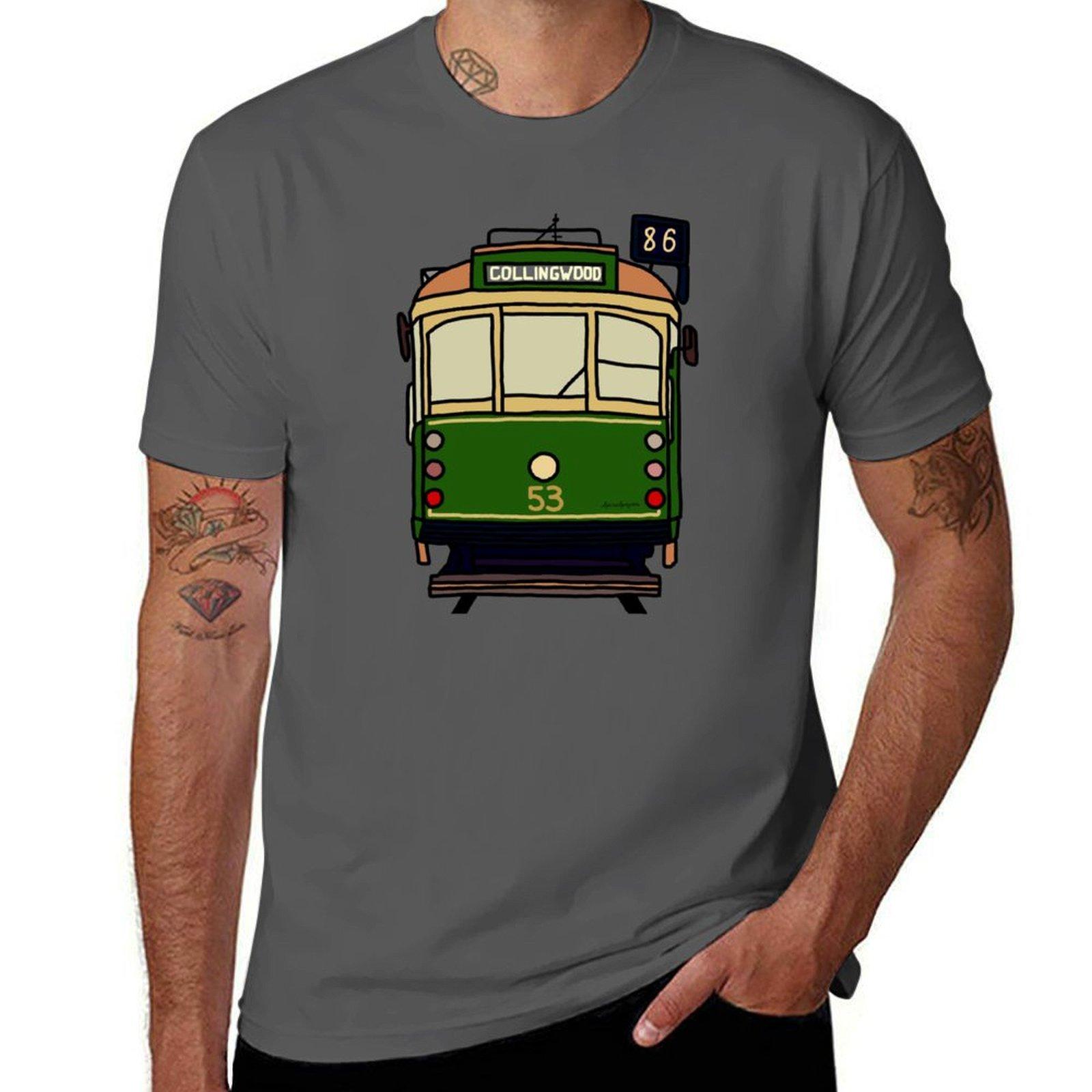 Melbourne Tram No. 86 to Collingwood T-Shirt t shirts with prints men t shirt cotton 100% T-Shirt 4XL