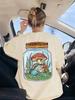Cute Frog With Mushrooms Printed TShirts Womens Casual Short Sleeve Tops Soft ONeck T Shirts Summer Loose Womans Streetwear