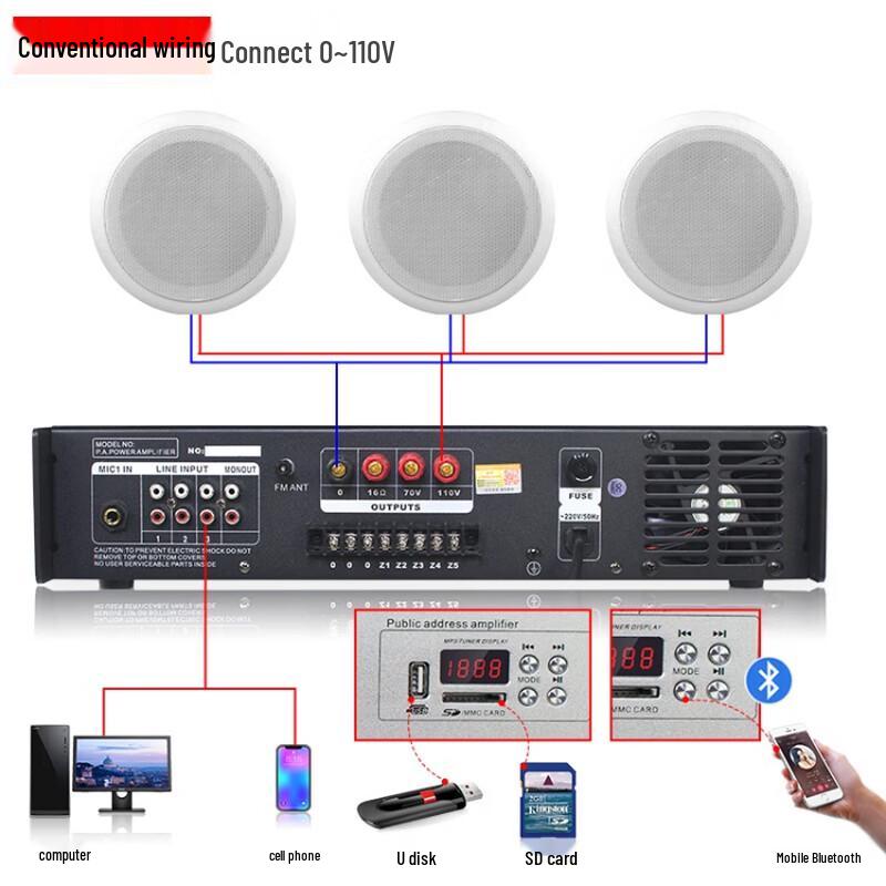 Lingsheng CSL-515 6-inch Ceiling Speaker CN plug (adapter included)