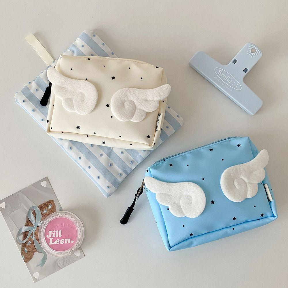 New Wings Coin Purses Mini Large Capacity Earphone Bag Multifunctional Polka Dot Storage Bag for Women Girls
