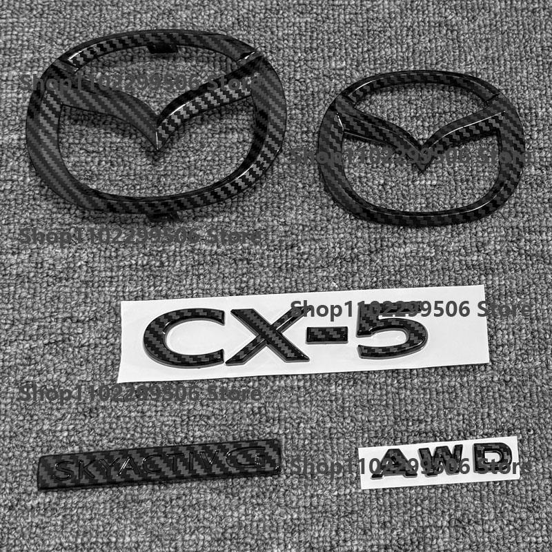 Für Mazda 2022-2025 CX-5 schwarzes Frontlogo CX5 Hecklogo, SKYACTIV G AWD Auto Buchstaben Ersatz Abzeichen Logo Kofferraum Dekorativer Aufkleber