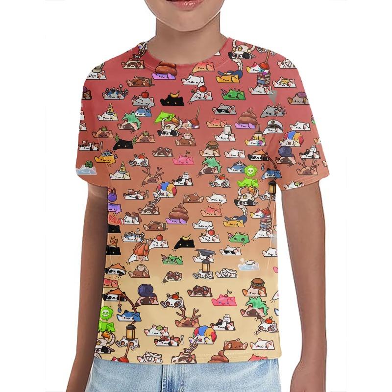 

Bongo Cat 3D Printed Anime T-Shirt Click-to-play Game Kids High Quality T Shirts Children Clothing 3D Cartoon Print Tees graphic t shirts funny shirts 160