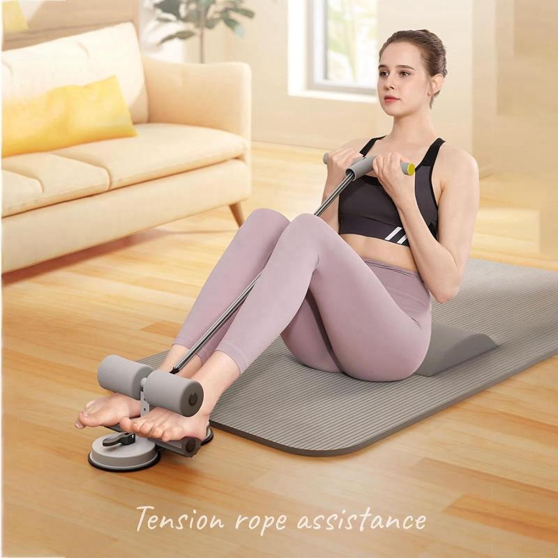 Adjustable Abdominal Muscle Exerciser With Resistance Band Dual Suction Cup Sit-Up Aid Home Gym Pelvic Muscle Trainer Yoga