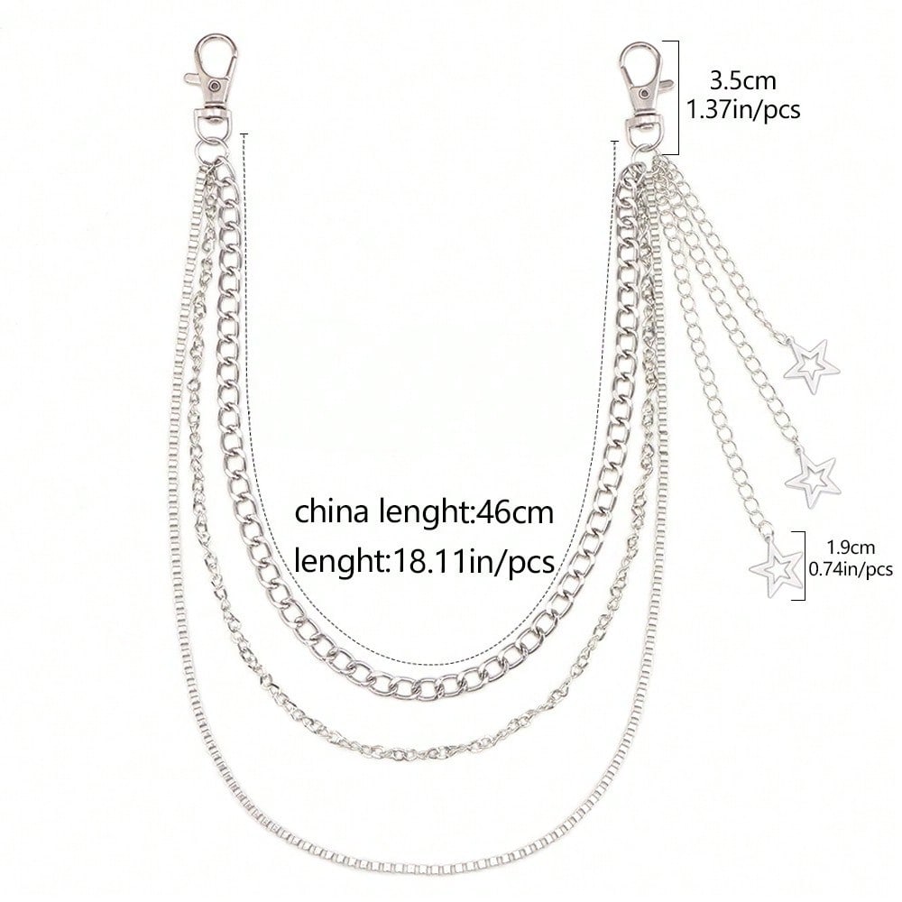 Waist Chain Female Cool Chain Star Decoration Punk Waist Chain Trouser Chain Accessories Skirt Hip Hop Jewelry Trouser Chain