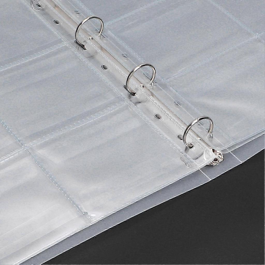 Transparent Binder Photo Organizer Badge Storage Book Perforated Ring Collection Folder 6 Pages(Shell 6 Hole Inner Page )