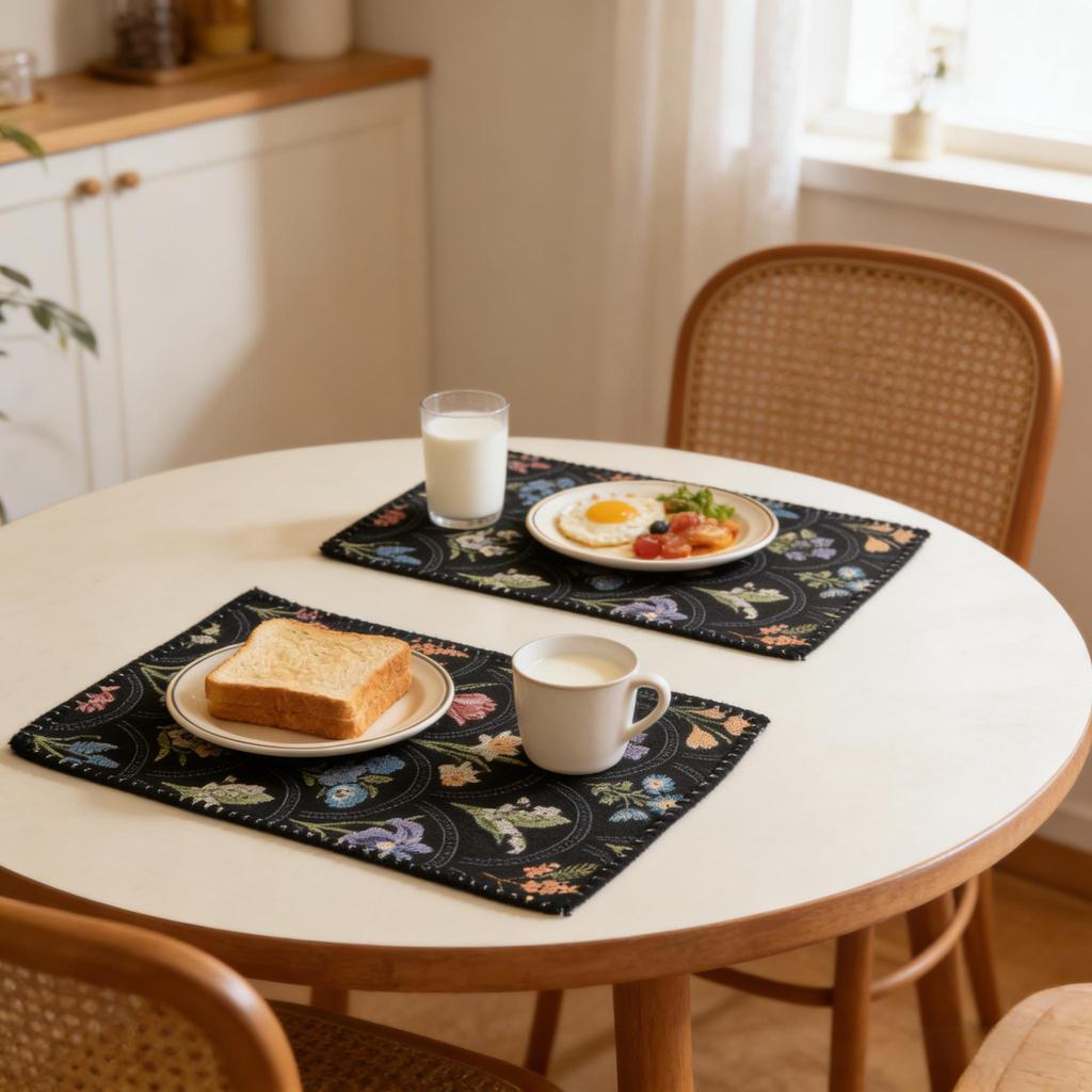 Washable 12x18 Inch Cotton Linen Table Mats Durable for Home Kitchen Restaurant Cafe Party Festival Wedding Decor Placemats