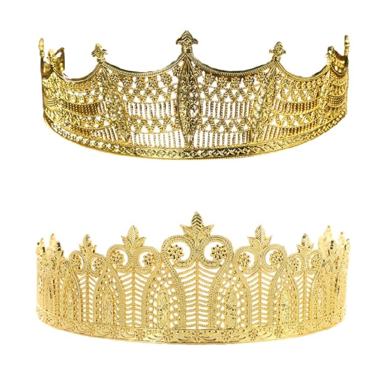 Unisex Metal Crown Adult Arabian Style Crown for Performances Makeup Headpieces