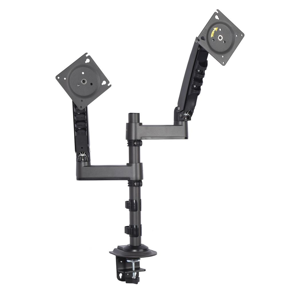 Dual Display Stand for 17 To 27 Inch Double Screen Aluminum Steel Adjustable Double Computer Display