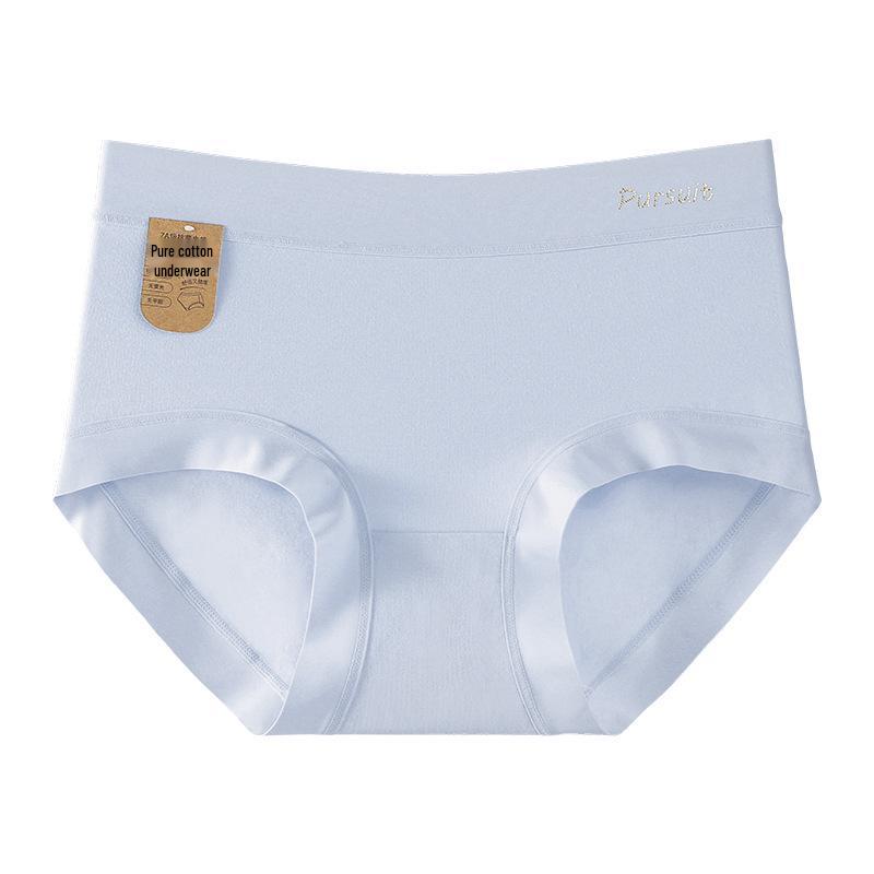 

Class A Women s 7A Antibacterial Pure Cotton Mid-Waist Seamless Underwear - Breathable, Tummy-Control, Hip-Lifting L (recommended 110-130 jin) синий