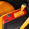 ABS Red/carbon Fiber For Chevrolet Corvette C7 2014- Car Center Gear Shift Panel Cover Trim Sticker Auto Accessories