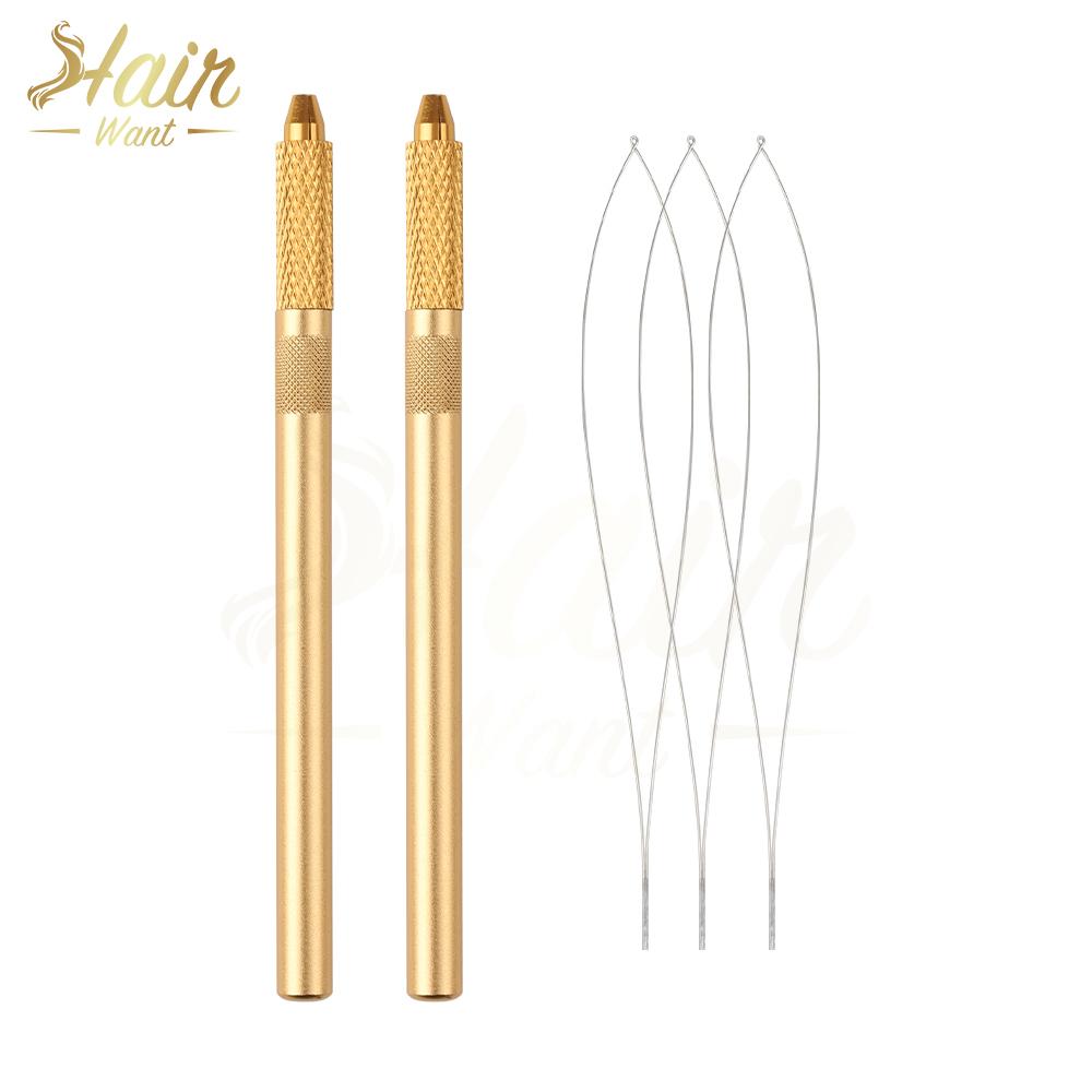 Hair Extension Tool Detachable Handle Hair Pulling Loop Threader Hair Extension Looper for Micro Beads Pulling Needle