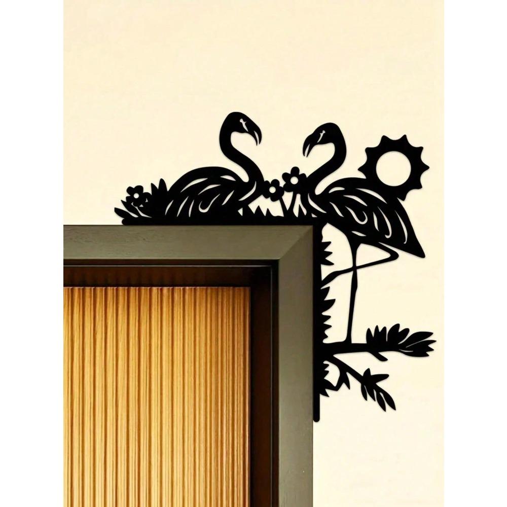 1PC Metal Sleigh Wall Stickers: Door Corner & Party Decor