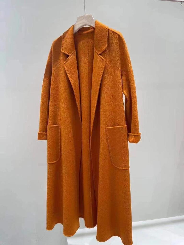 M Family Water Ripple High-End Women's Double-Sided Cashmere Coat