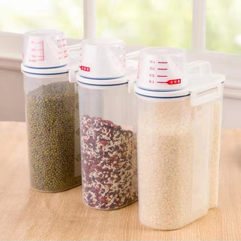 

Кухонное хранилище Герметичный дозатор хлопьев Влагостойкий Автоматический дозатор риса Стойка Настенный разделитель риса для сухих продуктов Ведро
