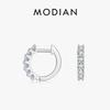 MODIAN D Color Moissanite Small Hoop Earrings 925 Silver Hollow Sparkling Ear Buckles For Women Wedding Fine Jewelry