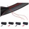 Microfiber Leather Auto Steering Wheel Protector Hand-Stitched Steering Wheel Cover  Most Vehicles