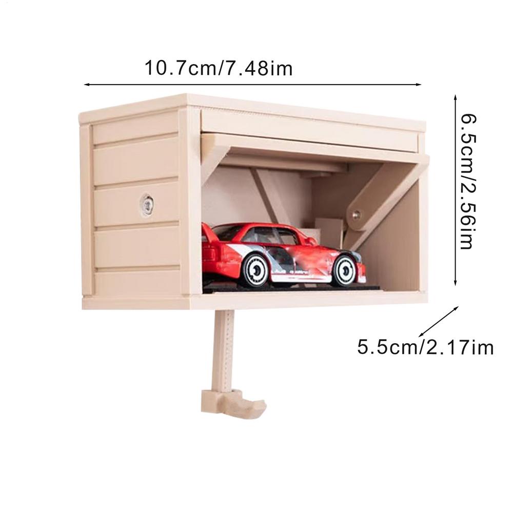 Schlüsselhalter für die Wand Holz Platzsparendes Schlüsselbrett Auto Garagenform Kleiderorganizer Haken mit Öffnungstür für Flur