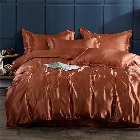 Luxury Mulberry Silky Blending Bedding Set Queen High-end Satin Duvet Cover Set with Sheet Soft Skin Friendly Silky Bedding Sets