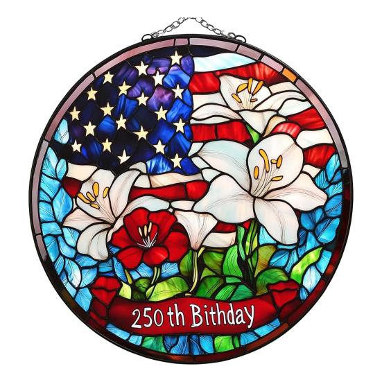 

День Независимости Патриотическое Украшение Стена Окно Подвеска Витражный Ловец Солнца Орнамент День Ветеранов 4 июля 2D Плоский Акриловый Кулон Флаг США C