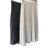 Women's Gray Mid-Length Knitted Pleated Wool Skirt - 2025 Autumn/Winter Korean Style