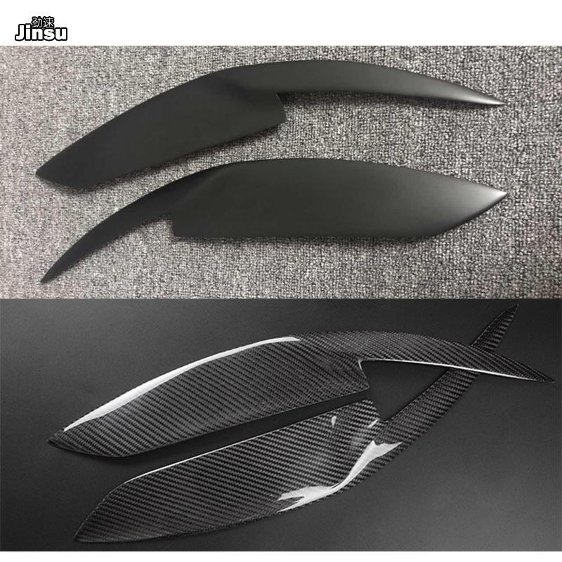 Carbon Fiber Car Headlight Eyebrow Cover Trim Sticker Head Lamp Eyelid For Toyota Corolla 10th 2007 - 2009 Fiber Glass Eyebrow
