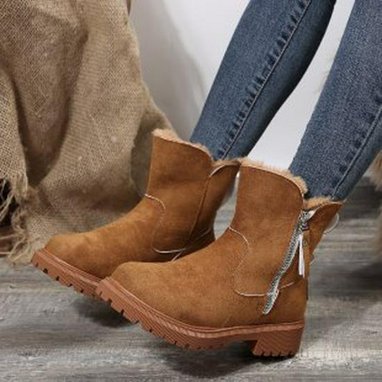 

Women s 2022 Thick-Soled Martin Boots: Leather and Fur Lined for Winter Warmth EU 35 коричневый