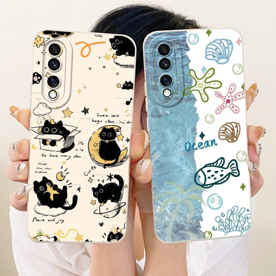 For Honor 70 70Pro 70 Pro+ Cute Cat Flower Cartoon Phone Case For Honor 70 Pro Plus Honor70 Shockproof Soft Silicone Bumpers