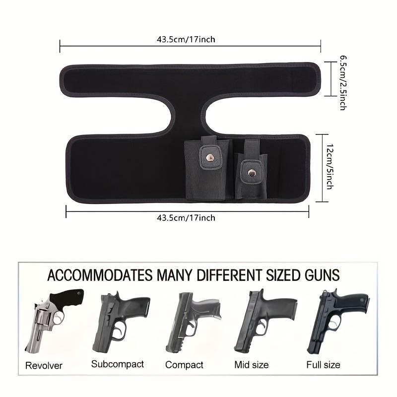 2 Pcs Ankle Holster for Concealed Carry, Elastic Deep Concealment Leg Holsters with Magazine Pocket Pouch for Men and Women