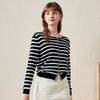 Kommboka Women's Fine Wool Striped Knit Cardigan