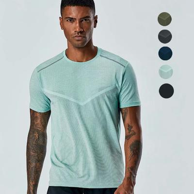 Men's Summer Thin Short-sleeved Quick-drying Breathable Sportswear Casual Knitted Top Running Clothes Training Fitness Clothes