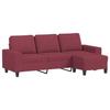 VidaXL Canapé à 3 places avec repose-pieds Rouge bordeaux 180 cm Tissu, canapé, canapé avec repose-pieds, canapé trois 3201157