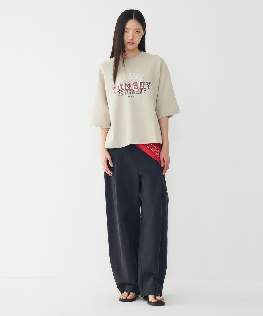STUDIO TOMBOY Lettering Short Sleeve T-Shirt_Beige 9176222992
