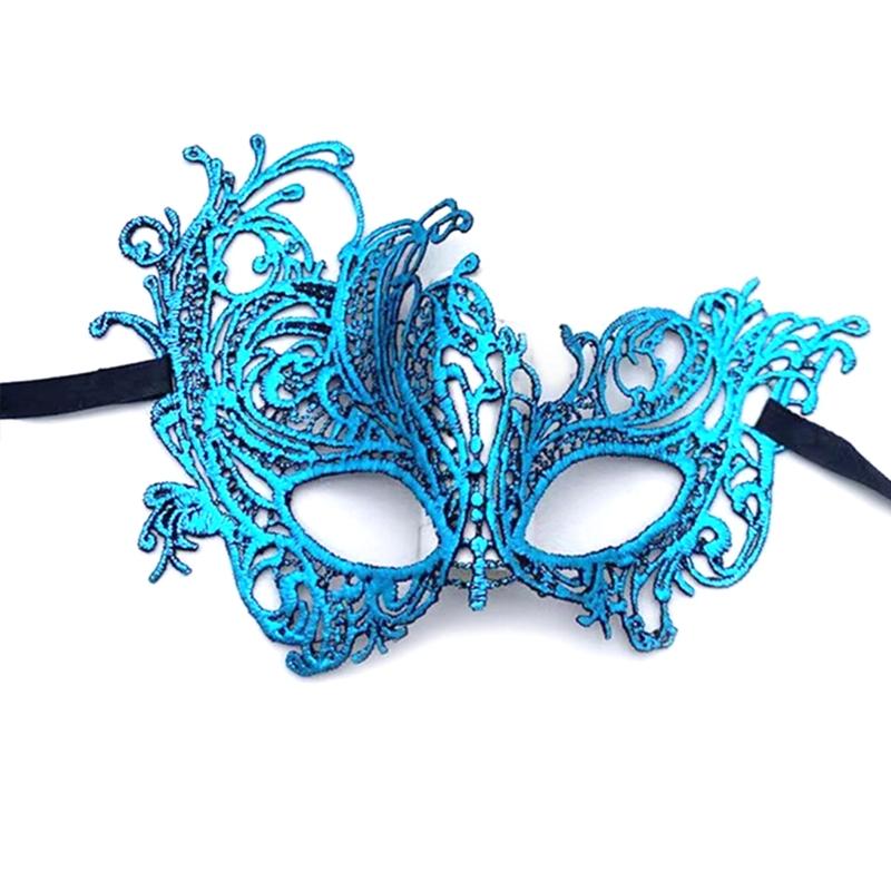 2x Halloween Party Mask for Women Men Masquerade Mask Half Face Mask Evening Prom Mask Lace Eye Mask Mardi Gras Mask-Ins