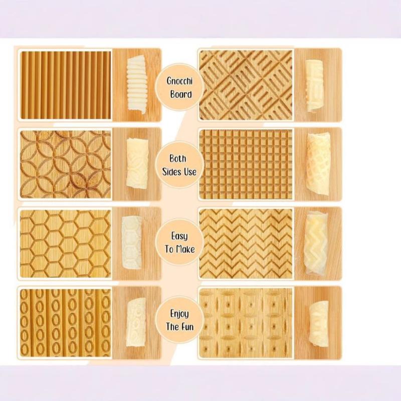 1 Set Bamboo Pasta Making Tools Gnocchi Board Dough Sheeter Kitchen Noodle Maker Shaper Bamboo Chopping Board For Home Use