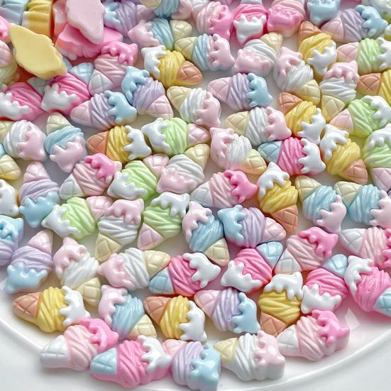 10Pcs Mini Colorful Ice Cream Charm Simulated Ice Cone Figurine DIY Handmade Jewelry Hair Clip Backpack Bag Decoration Accessories