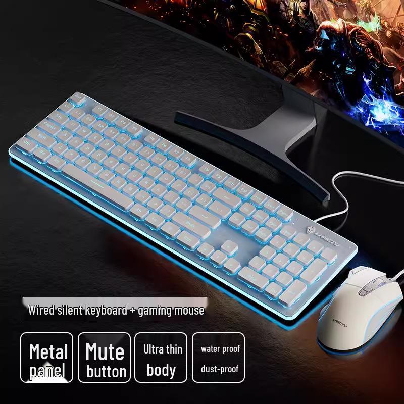 Wolfwalker Silent Wireless Keyboard & Mouse Set - Wired for Comfortable Typing & Gaming, Ideal for Office Use.