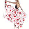 1pc Pink flamingo pattern beach towel, made of polyester, machine washable, suitable for swimming, travel and camping.