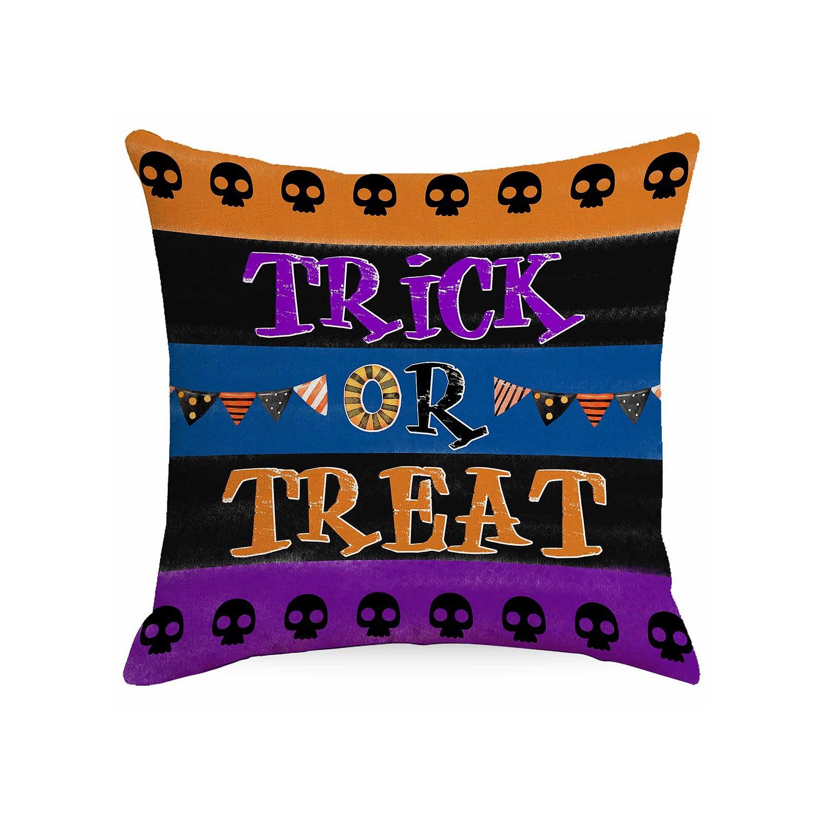 

Декоративная льняная наволочка на подушку на Хэллоуин с односторонним принтом (Вставка для подушки не входит в комплект) One Size