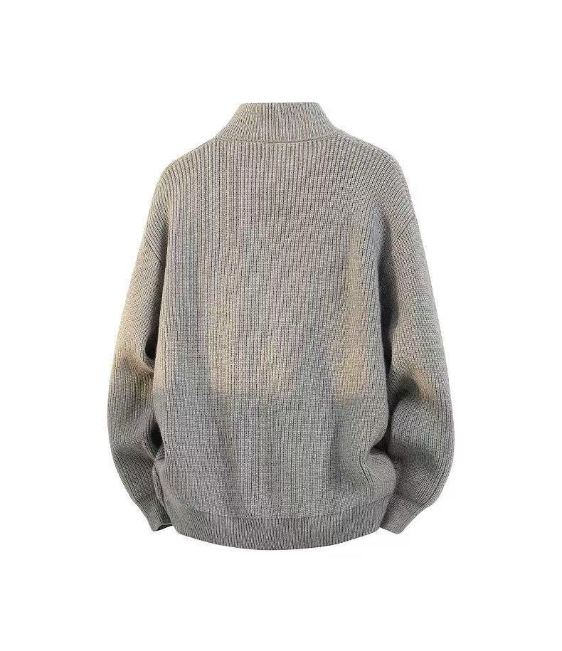 Men's 2025 Stand Collar Zip Knit Cardigan - Casual, Loose-Fit, Trendy Outerwear