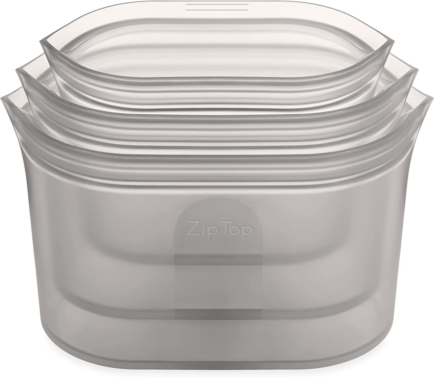 

Zip Top Silicone Silicone Bag Storage Container Japanese Dish Set Microwave Cooking Dishwasher Safe Gray ZipTop [Genuine Product] 3-Piece серый