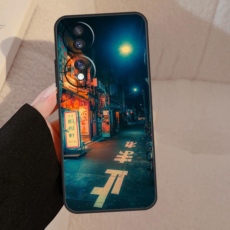 Japanese Night City Aesthetic For Honor Magic V5 5 6 7 Pro Case For Honor 200 400 Lite 50 70 90 X8a X8b X9a X9b X9c Cover