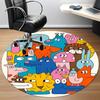 1pc Animal Zoo Office Round Area Rug, Indoor Mat Suitable ForOffice, Under Office Chairs Bedroom Living Room Home Decor, Room Decot206