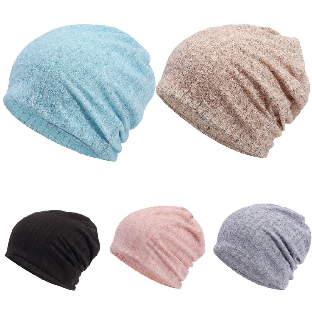 Solid Color Gauze Pile Cap Elastic Hood Cover Cap Casual Bucket Hat  For Men Women